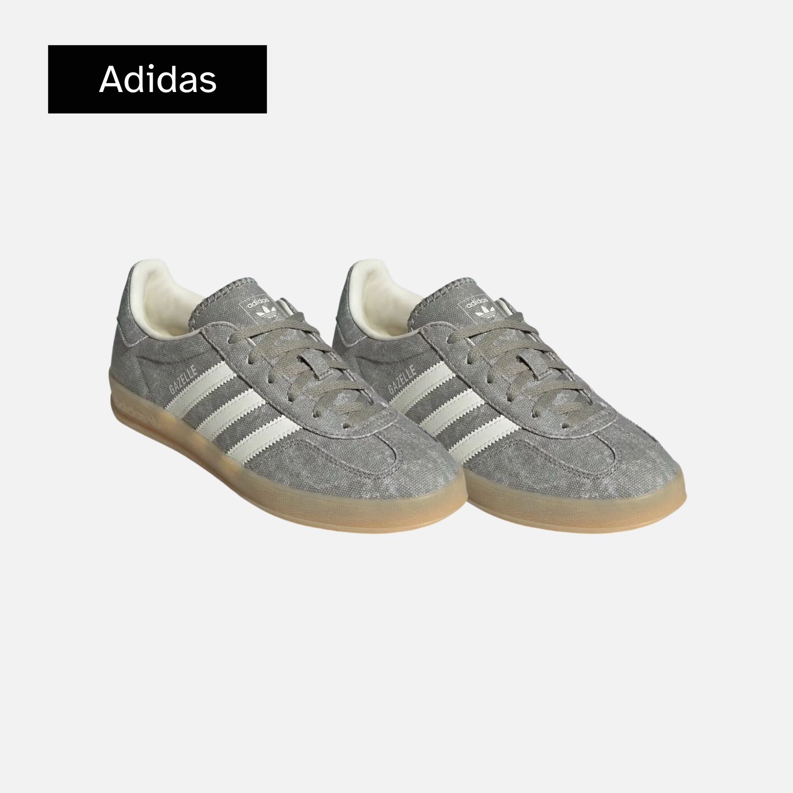 adidas Gazelle Indoor Silver Pebble Off White Canvas