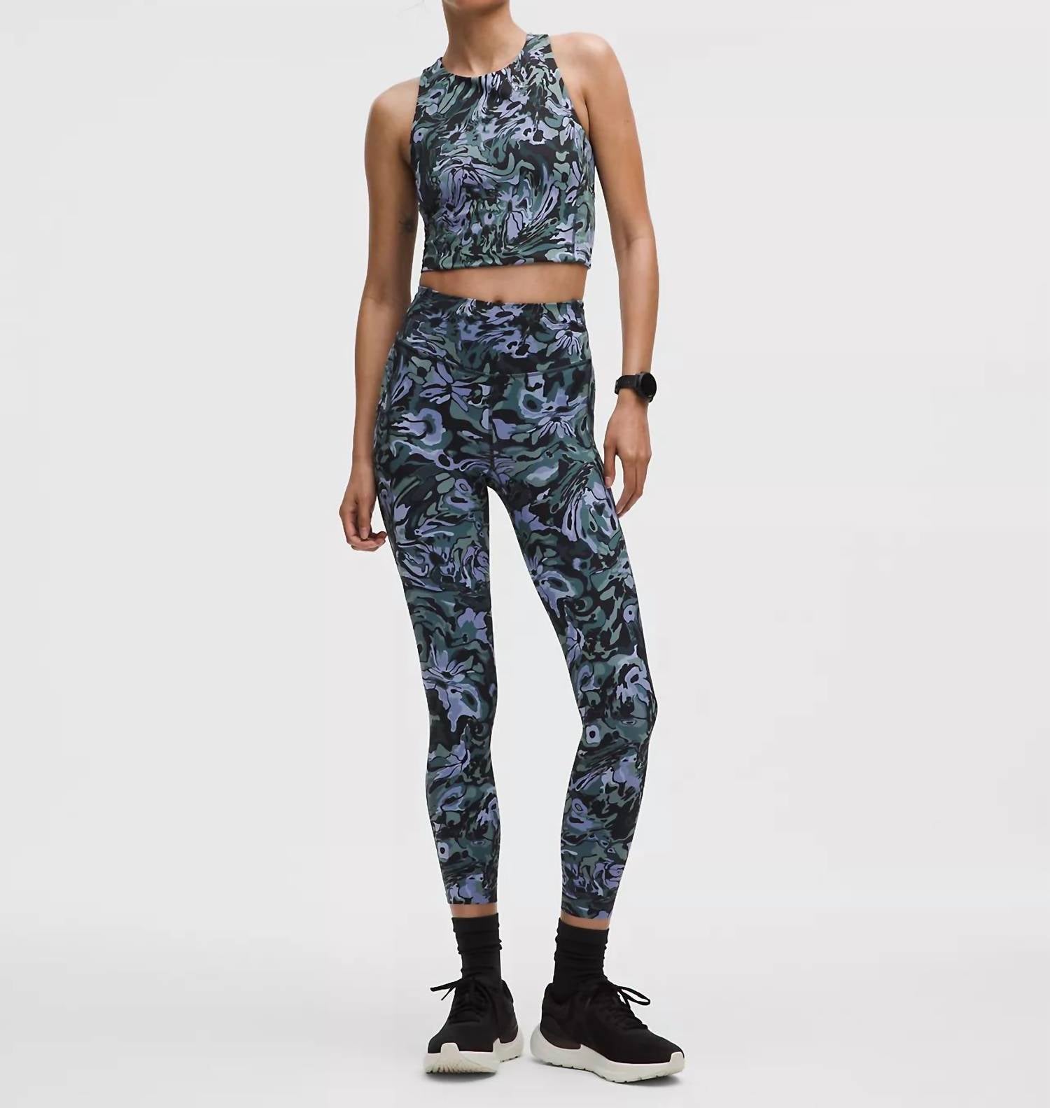 Fast & Free High Rise Tight 25 Leggings In Flower Meld